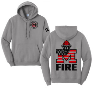 Monticello Fire Unisex Fleece Hooded Pullover- Medium Grey