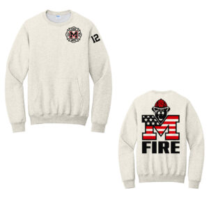 Monticello Fire Unisex Core Fleece Crewneck Pocket Sweatshirt-Oatmeal Heather