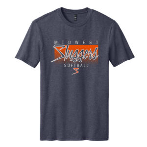 Sluggers Softball Unisex Premium Short Sleeve Tee-Heather Navy