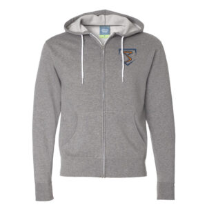 Sluggers Softball Independent Trading Co Unisex Lightweight Full Zip Hooded Sweatshirt-Gunmetal Heather