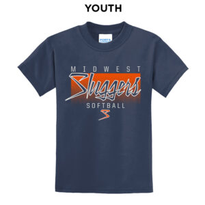 Sluggers Softball Youth Short Sleeve Tee-Navy