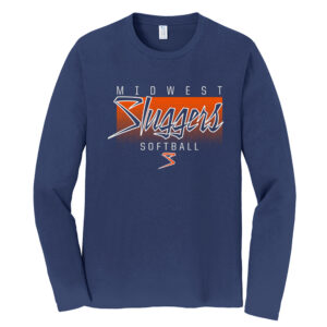 Sluggers Softball Unisex Fan Favorite Long Sleeve Tee-Navy