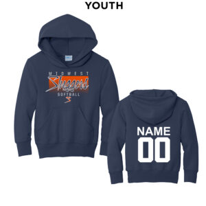Sluggers Softball Youth Fleece Hooded Sweatshirt-Navy
