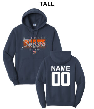 Sluggers Softball Tall Fleece Hooded Sweatshirt-Navy