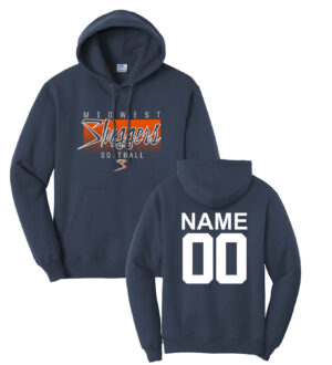 Sluggers Softball Unisex Fleece Hooded Sweatshirt-Navy