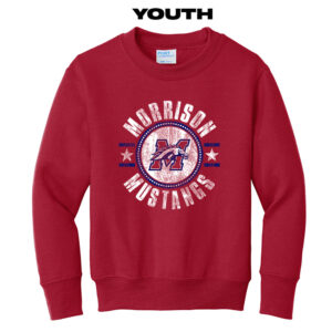 Morrison Youth Fleece Crewneck Sweatshirt-Red