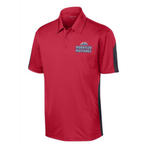 Morrison Sport-Tek PosiCharge Men Active Textured Colorblock Polo-Red/Grey