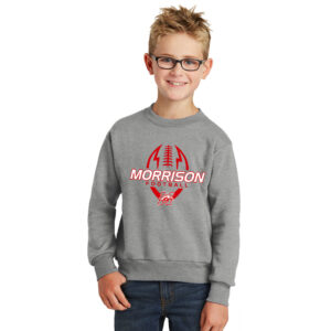 Morrison Football Youth Fleece Crewneck Sweatshirt-Athletic Heather