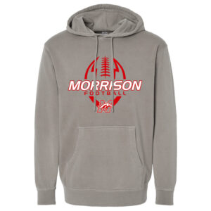 Morrison Football Unisex Midweight Pigment-Dyed Hooded Sweatshirt -Cement