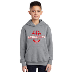 Morrison Football Youth Fleece Hooded Sweatshirt-Athletic Heather