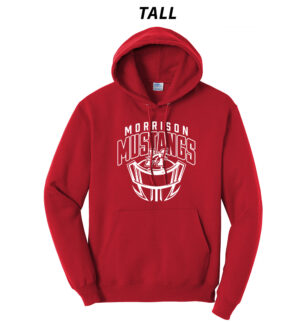 Morrison Football Tall Fleece Hooded Sweatshirt-Red