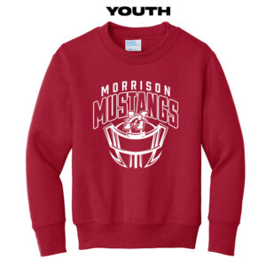 Morrison Football Youth Fleece Crewneck Sweatshirt-Red