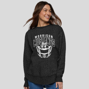 Morrison Football LAT Women’s Weekend Fleece Crewneck Sweatshirt-Black Leopard