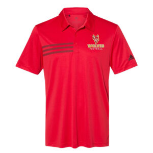 Marion Football Adidas 3-Stipes chest polo men-Red/Black
