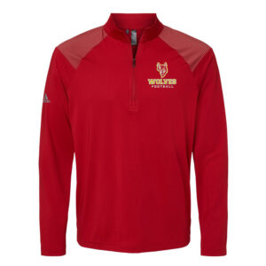Marion Football Adidas Men Shoulder Stripe Quarter-Zip Pullove-Red
