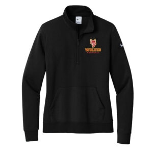 Marion Football Nike Ladies Club Fleece Sleeve Swoosh 1/2-Zip-Black