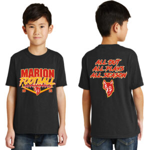 Marion Football Youth Short Sleeve Tee-Black