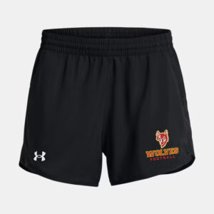Marion Football Women’s UA Fly-By Unlined 3″ Shorts-Black