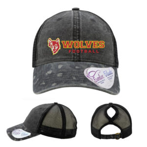 Marion Football Infinity Her Women’s Printed Visor with Mesh Back Cap-Black/Black Leopard