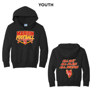 Marion Football Youth Fleece Hooded Sweatshirt-Black