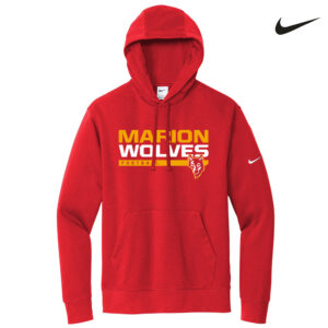 Marion Football Nike Club Fleece Sleeve Swoosh Pullover Hoodie Adult-Red