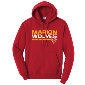 Marion Football Unisex Fleece Hooded Sweatshirt-Red