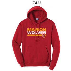Marion Football Tall Fleece Hooded Sweatshirt-Red