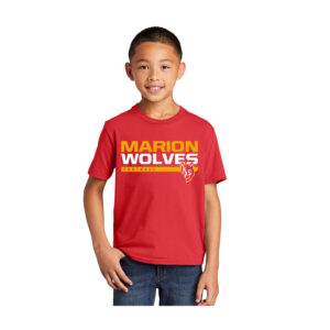 Marion Football Youth Cotton Fan Favorite Short Sleeve Tee-Bright Red