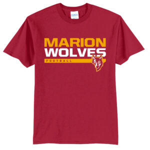 Marion Football Unisex Short Sleeve Tee-Red