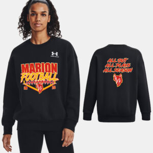 Marion Football Under Armour Women’s UA Icon Fleece Oversized Crew-Black