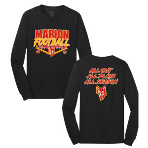 Marion Football Unisex Cotton Long Sleeve Tee-Black