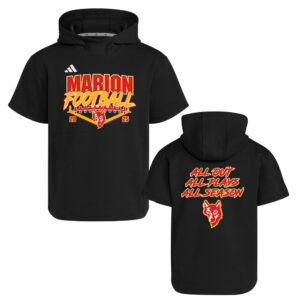 Marion Football Adidas  Dugout NWV Short Sleeve Hoodie- BLACK