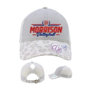 Morrison Volleyball Infinity Her Women’s Printed Visor with Mesh Back Cap-Grey Snow Leopard
