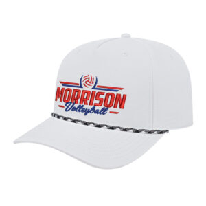 Morrison Volleyball Cap America Athletic Rope Cap-White/White/Black