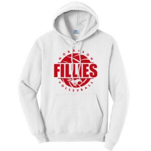 Morrison Volleyball Unisex Fleece Hooded Sweatshirt-White