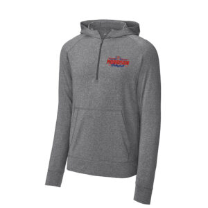 Morrison Volleyball Sport-Tek Sport-Wick Men Stretch 1/2-Zip Hoodie-Charcoal Grey Heather