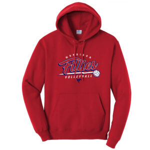 Morrison Volleyball Unisex Fleece Hooded Sweatshirt-Red
