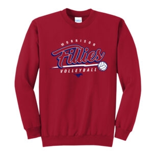 Morrison Volleyball Unisex Core Fleece Crewneck Sweatshirt-Red