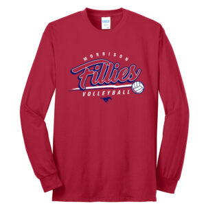 Morrison Volleyball Unisex Cotton Long Sleeve Tee-Red