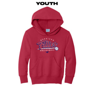 Morrison Volleyball Youth Fleece Hooded Sweatshirt-Red