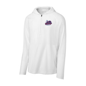 Morrison Cheer Sport-Tek Men Repeat 1/2-Zip Long Sleeve Hooded Jacket-White
