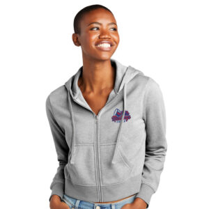Morrison Cheer District Women’s V.I.T. Fleece Full-Zip Hoodie Crop-Light grey heather