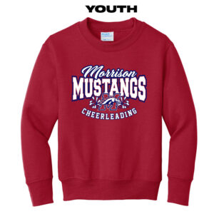 Morrison Cheer Youth Fleece Crewneck Sweatshirt-Red