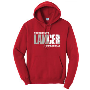 NS Volleyball Unisex Fleece Hooded Sweatshirt-Red