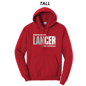 NS Volleyball Tall Hooded Sweatshirt-Red