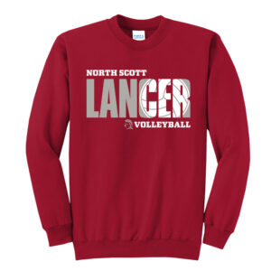 NS Volleyball Unisex Core Fleece Crewneck Sweatshirt-Red