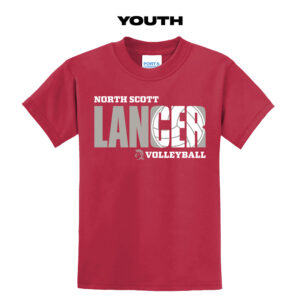 NS Volleyball Youth Short Sleeve Tee-Red