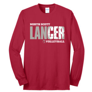 NS Volleyball Unisex Cotton Long Sleeve Tee-Red