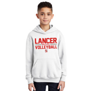 NS Volleyball Youth Fleece Hooded Sweatshirt-White