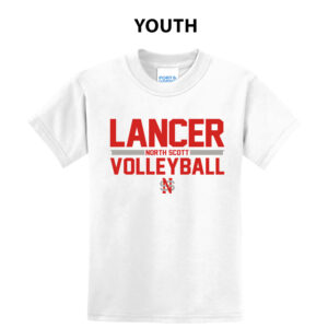 NS Volleyball Youth Short Sleeve Tee-White
